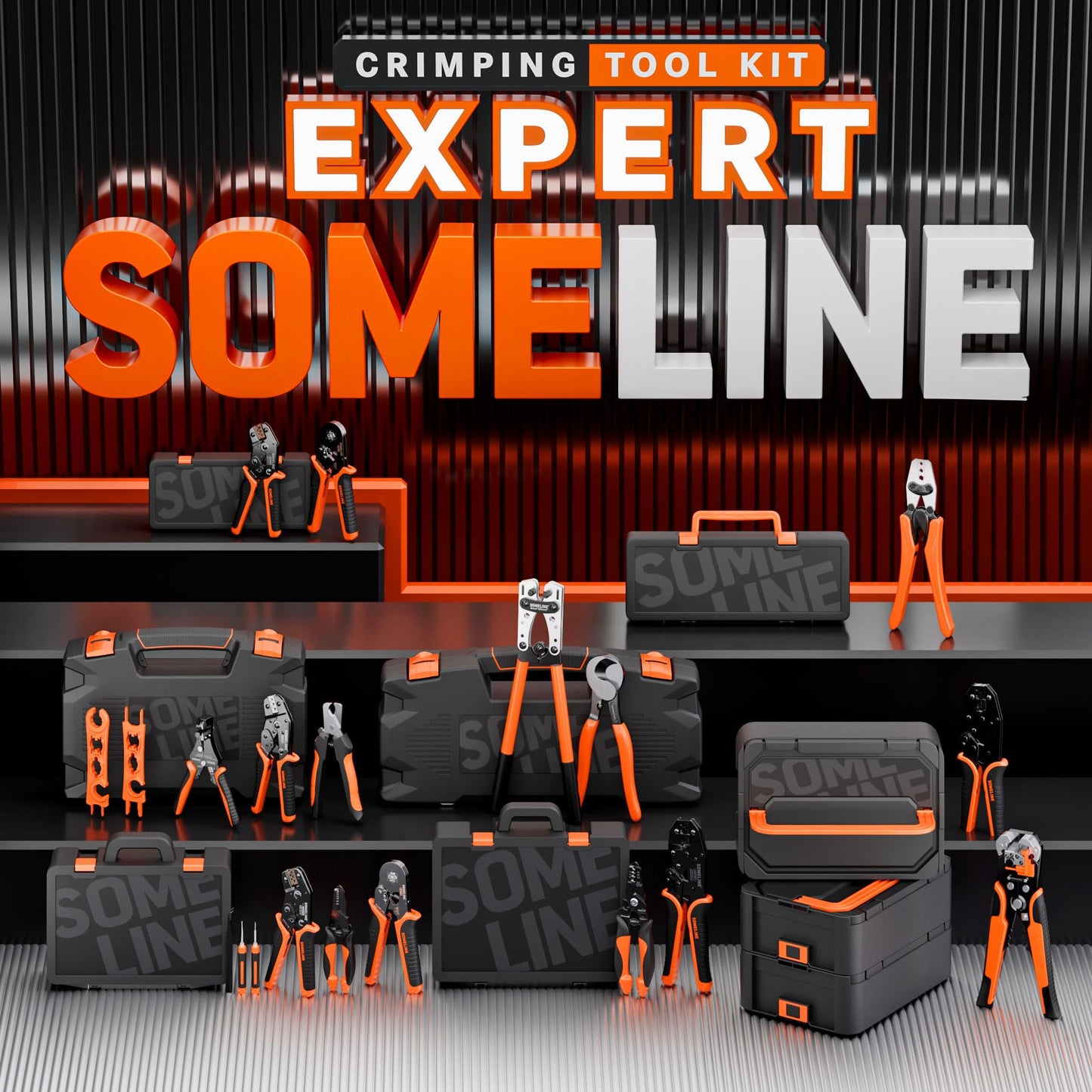 SOMELINE® Solar Connector Crimping Tool Kit, 14-10 AWG Crimper for Solar Panel Cable Wire with 12 Pairs Solar Connectors and Spanners, Solar Installation Assembly Tools - Solar Panel Connectors