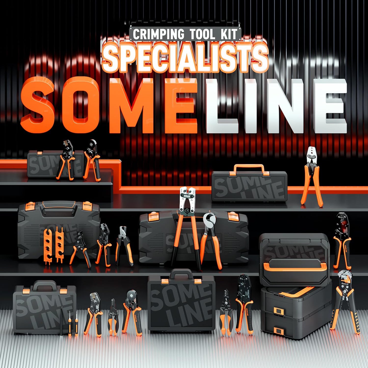 SOMELINE® Crimping Tool for Heat Shrink Connectors Kit, with 22-10 AWG Marine Grade Heat Shrink Butt Connectors, Ratcheting Wire Crimper for Automotive, Boat, and Electrical Wiring Repairs