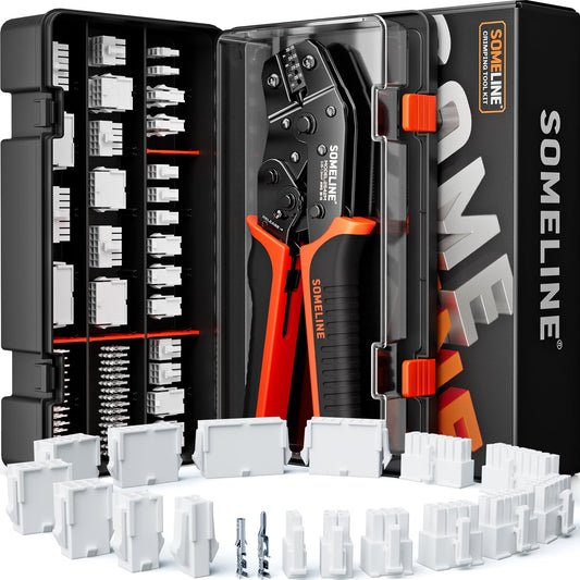 SOMELINE® Crimping Tool Connector Kit, Compatible with Mini-Fit Jr 4.2mm Pitch (2-16 Circuits) Connectors and 24-16 AWG Terminal, 30-16 AWG Crimping Pliers for Molex Mini-Fit Jr, 2.54mm, KF2510