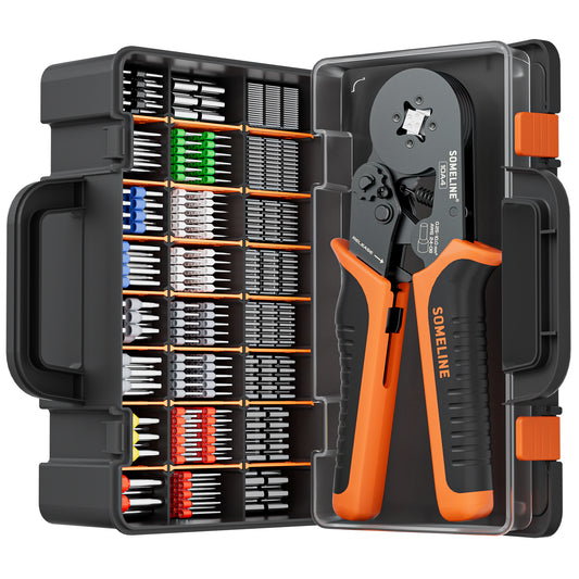 SOMELINE® Crimping Tools Set with 24 Types of Ferrules - Ferrule Pliers 0.25-10mm² (AWG 24-8)  Electricians Tools, Crimper, Crimping Pliers, Wire Crimping Tool, Crimping Tool