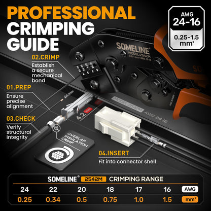 SOMELINE® Crimping Tool Connector Kit, 41 Types of Connectors (2.54-4.2mm), Compatible with Molex Mini-Fit Jr 4.2mm, Standard .062" (3.68mm), Dupont 2.54mm, KF2510 and KK254, Crimper for 30-16 AWG Wire