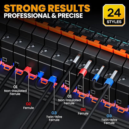 SOMELINE® Crimping Tools Set with 24 Types of Ferrules - Ferrule Pliers 0.25-10mm²(AWG 24-8) I Electricians Tools, Crimper, Crimping Pliers, Wire Crimping Tool, Crimping Tool