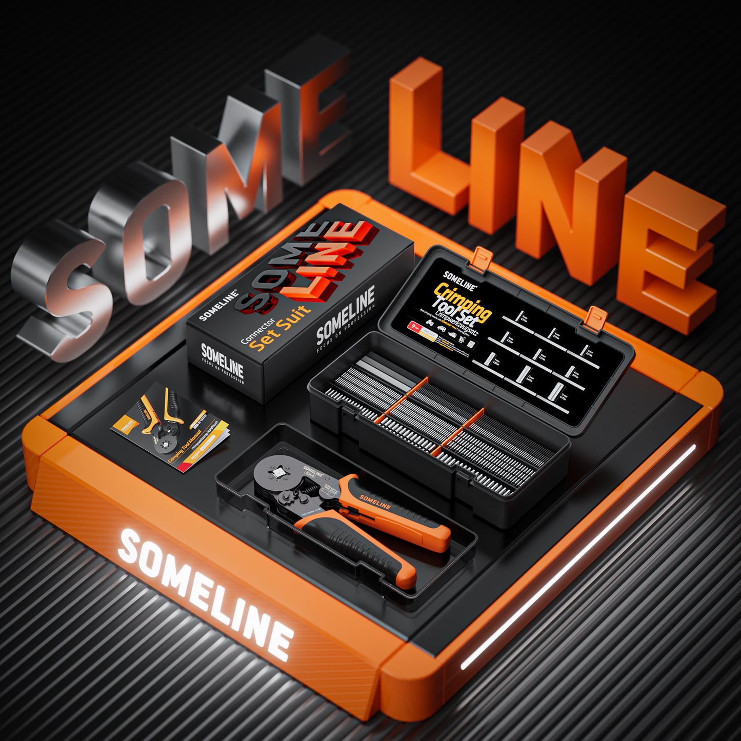 SOMELINE® Crimping Tools Set with 9 Types of Uninsulated Ferrules - Ferrule Pliers 0.25-10mm²(AWG 24-8) I Electricians Tools, Crimper, Crimping Pliers, Wire Crimping Tool, Crimping Tool