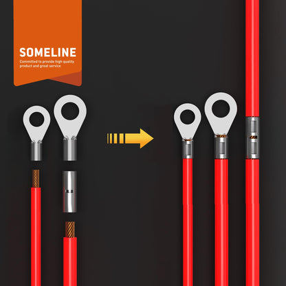 SOMELINE® DIN Series Ring Cable Lug Set for Cables 4-16mm², Includes Ring, Crimp, Cable Lugs in Sizes M5, M6, M8 & M10, Tube Cable Lugs, Compatible with 16S Crimping Pliers
