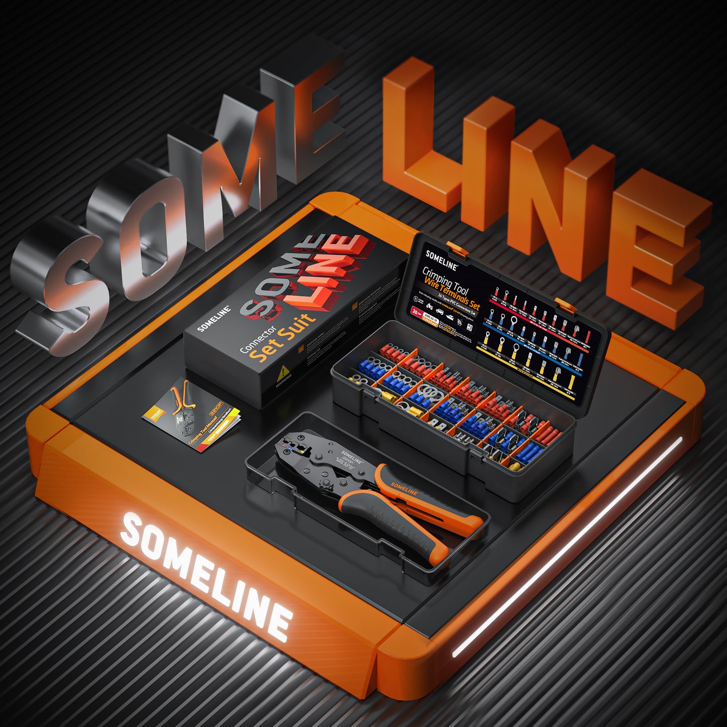 SOMELINE® Insulated Wire Terminal Crimping Tools Kit, Crimping Tool Set with 26 Sizes Wire Crimps Terminal, Crimping Cable lugs Set, Butt Plugs Terminal for 0.34-6mm²(AWG 22-10) Electrical Wire