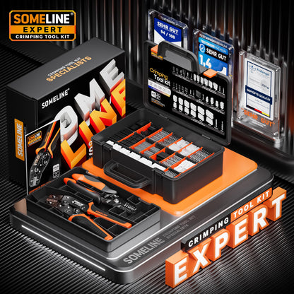 SOMELINE® Crimping Tool Connector Kit, 41 Types of Connectors (2.54-4.2mm), Compatible with Molex Mini-Fit Jr 4.2mm, Standard .062" (3.68mm), Dupont 2.54mm, KF2510 and KK254, Crimper for 30-16 AWG Wire