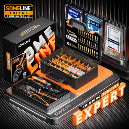 SOMELINE® Wire Terminal Crimping Tool Kit,2.8/3.9/4.8/6.3mm Male Female Disconnect Terminals,AWG 24-14 Crimping Pliers for Molex 2.13/2.36mm, AMP - TE CONNECTIVITY Connectors,With Wire Stripper Set