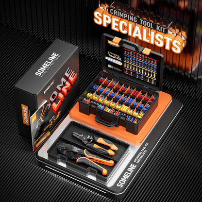SOMELINE® Wire Terminals Crimping Tool, with 39 Sizes Insulated Ratcheting Terminals Crimper Kit of AWG 22-10 Insulated Electrical Butt Bullet Spade Fork Ring Spade Splice Crimp Terminals