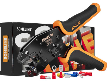 SOMELINE® Crimping Tool for Insulated Electrical Connectors 0.34–6 mm² – Ratchet Crimping Plier – Electrical Crimper Pliers – Terminal Crimping Tool