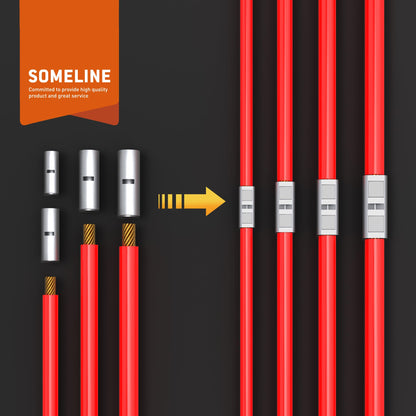 SOMELINE® DIN Series Cable Lug Set, Butt Connectors, Crimp Connectors, Crimp Cable Lugs for Bare Cables 0.34mm² - 6mm², 10mm² - 16mm², Non-Insulated, with Cable Lugs, Compatible with 16S Crimping Pliers