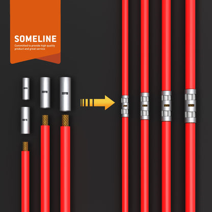 SOMELINE® T-Series Tube Cable Lug Kits - Butt Connectors - Cable Lugs - Battery Cable Lugs - Crimp Connectors - Suitable as Cable Connectors for Automotive - 6-50mm² - Wire Cable Crimping