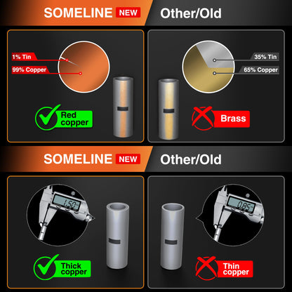 SOMELINE® T-Series Tube Cable Lug Kits - Butt Connectors - Cable Lugs - Battery Cable Lugs - Crimp Connectors - Suitable as Cable Connectors for Automotive - 6-50mm² - Wire Cable Crimping