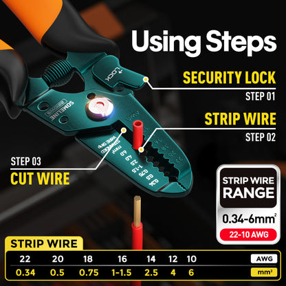 SOMELINE® Ferrule Crimping Tool set, Hexagonal Ferrule Crimping Pliers (AWG 24-10), with 24 Sizes Insulated Ferrules and Insulated Twin Ferrules, Crimp Pliers and Stripper Kit Crimp Connector