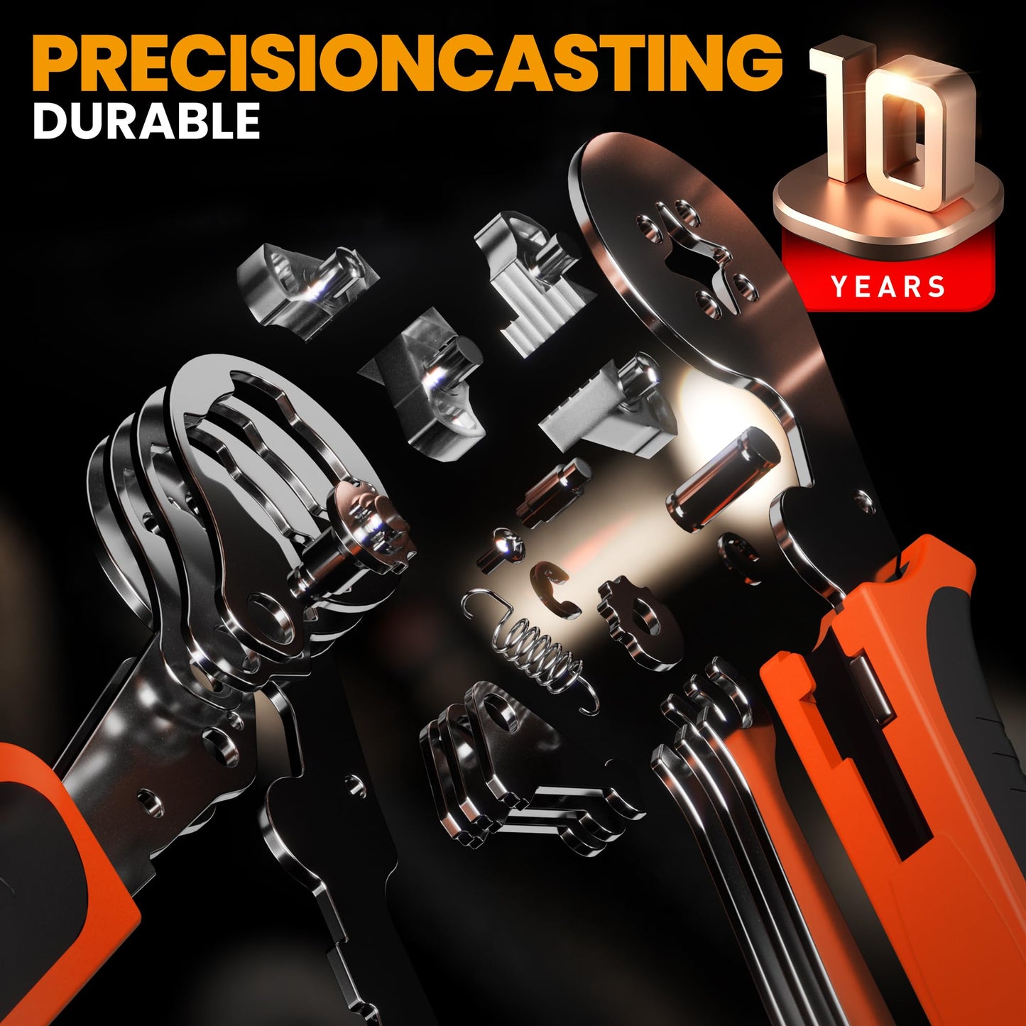 SOMELINE® Non-Insulated Ferrule Crimping Tool Kit,Self-Adjusting Crimping Pliers for wire ferrules AWG 24-8,with 9 Sizes Non-Insulated Wire Ferrules,Square Crimping Pliers Crimp Connector Kit