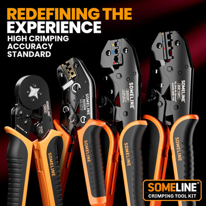 SOMELINE® Crimping Tool for Insulated Electrical Connectors 0.34–6 mm² – Ratchet Crimping Plier – Electrical Crimper Pliers – Terminal Crimping Tool