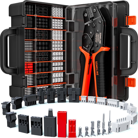SOMELINE® Crimp Tool Connector Kit, 27 Types, 32-20 AWG Crimper, JST-XH/SM/SYP 2.5mm and Du Pont 2.54mm Connector kit, Crimping Pliers for JST, Du pont, KF2510, Molex, AMP EI Series