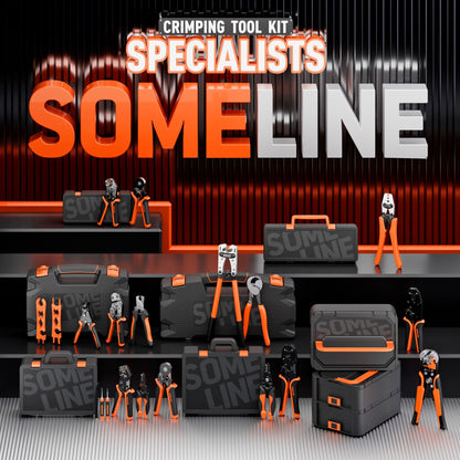 SOMELINE® Ferrule Crimping Tool Kit, Self-Adjusting Pliers for Wire Ferrules AWG 24-8, With 18 Sizes Insulated and Non-insulated Wire Ferrules Terminals, Square Crimp Connector Assortment Kit