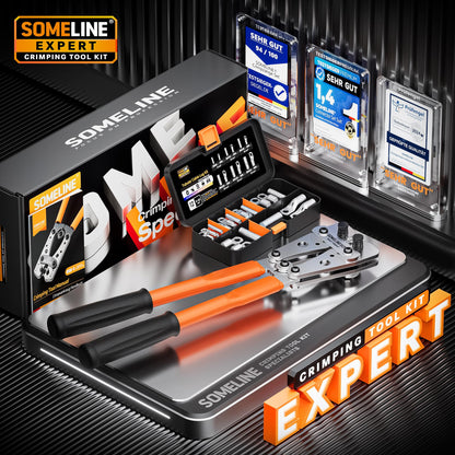 SOMELINE® Crimping Tool Set for Cable Lugs, Ring Terminals, Tinned Copper Bolt Hole Connectors suit for 6-50mm², Crimping Pliers - Press Pliers