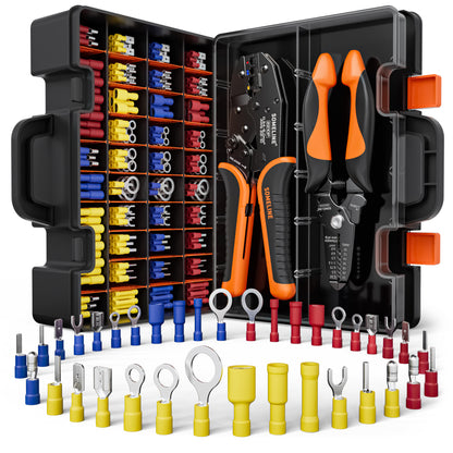 SOMELINE® Insulated Wire Terminal Crimping Tools Kit, Crimping Tool Set with 36 Sizes Wire Crimps Terminal, Crimping Cable lugs Set, Butt Plugs Terminal for 0.34-6mm²(AWG 22-10) Electrical Wire