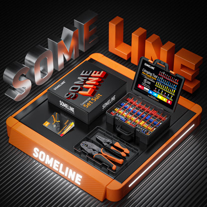 SOMELINE® Insulated Wire Terminal Crimping Tools Kit, Crimping Tool Set with 39 Sizes Wire Crimps Terminal, Crimping Cable Lugs Set, Butt Plugs Terminal for 0.34-6 mm²(AWG 22-10) Electrical Wire