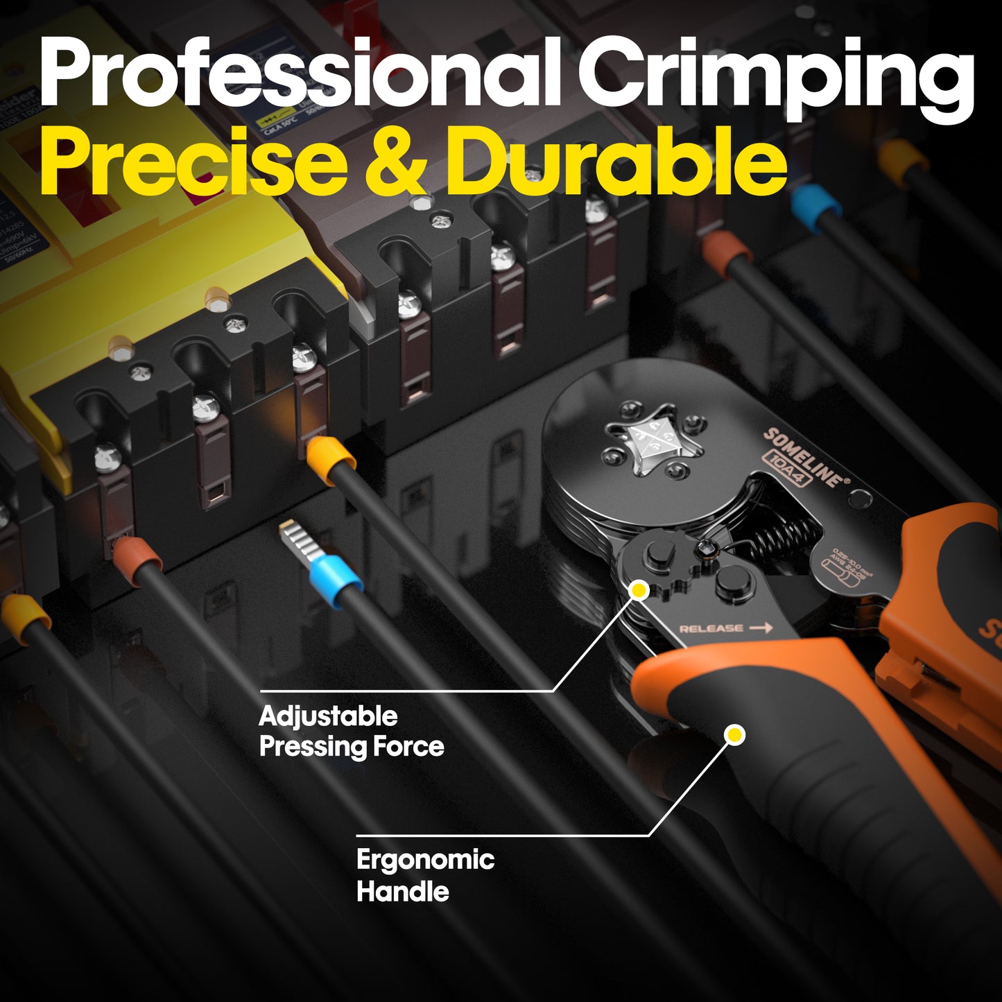 SOMELINE® Crimping Tools Set with 9 Types of Ferrules - Ferrule Pliers 0.25-10mm²(AWG 24-8) I Electricians Tools, Crimper, Crimping Pliers, Wire Crimping Tool, Crimping Tool